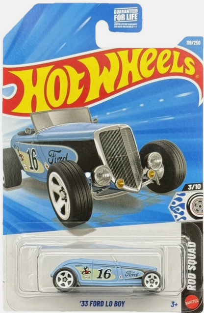 Hot Wheels '33 Ford Lo Boy Blue 119/250 HW Rod Squad 3/10