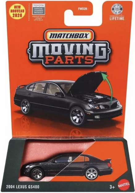 Matchbox  Moving Parts 2004 Lexus GS400 Black