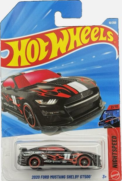 Hot Wheels 2020 Shelby GT500 Black w/ Red Flames #11 10/250 Nightspeed 2/10