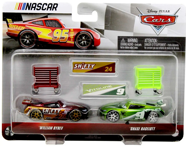 Disney Pixar Cars Cars 3 NASCAR William Byrev & Chase Racelott Diecast Car 2-Pack