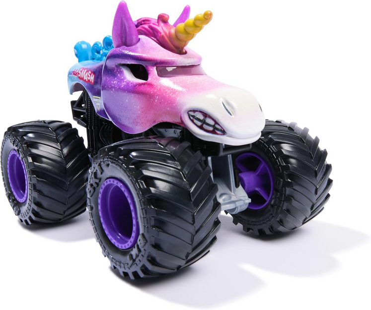 Monster Jam, Official Sparkle Smash Monster Truck, Die-Cast Vehicle, 1:64 Scale, Kids Toys for Boys Ages 3 and up