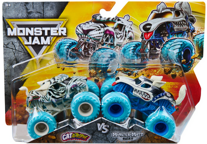 Monster Jam, CATastrophe Vs. Husky Die-Cast Monster Trucks, 1:64 Scale, Kids Toys for Boys Ages 3 and up