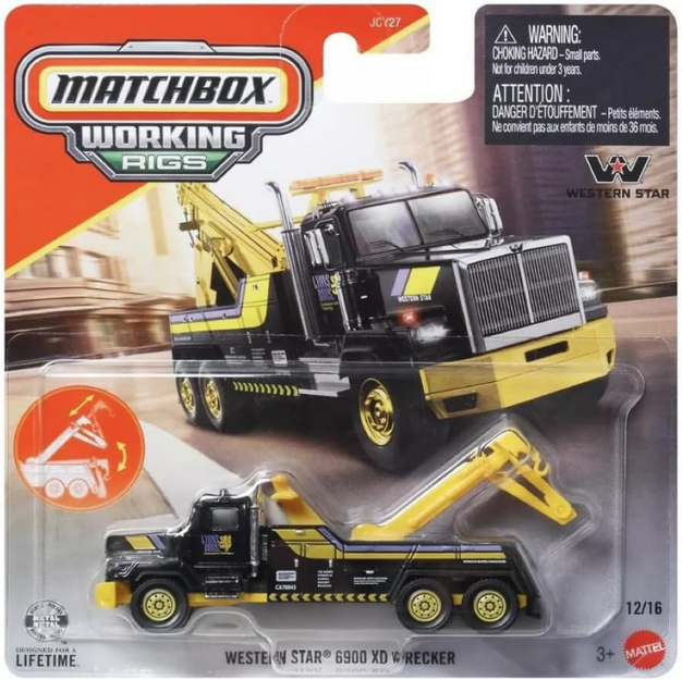 Matchbox Working Rigs Western Star 6900 XD Heavy Duty Wrecker Black & Yellow