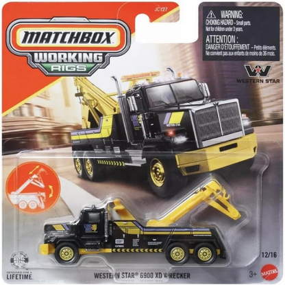 Matchbox Working Rigs Western Star 6900 XD Heavy Duty Wrecker Black & Yellow