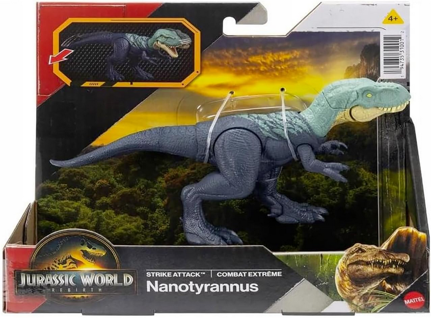 Rebirth Strike Attack Nanotyrannus Dinosaur Toy, Single Strike Action, Authentic & Posable by Jurassic World