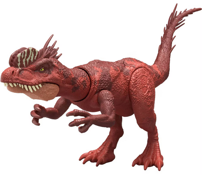 Jurassic World Strike Attack Dilophosaurus Dinosaur Figure, Single Action & Posable, Digital Play