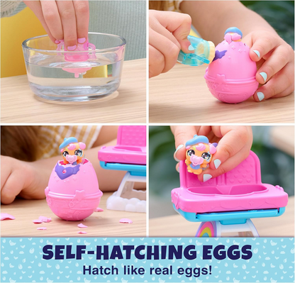 Hatchimals Alive, Hungry Hatchimals Playset with Highchair Toy and 2 Mini Figures in Self-Hatching Eggs, Kids Toys for Girls and Boys Ages 3 and up