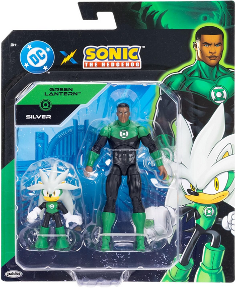 DC X Sonic Collectable Action Figure Multipack Pair of Silver as Green Lantern and Green Lantern Himself! Featuring Multiple Points of Articulation for Action-Packed Posing