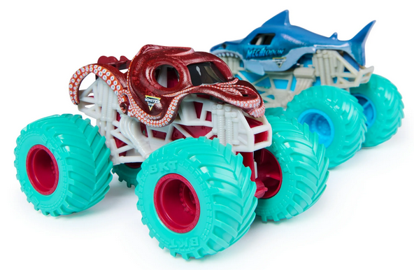 Monster Jam, Megalodon Vs. Octon8r Die-Cast Monster Trucks, 1:64 Scale, Kids Toys for Boys Ages 3 and up