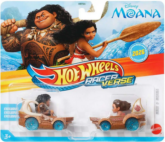 Hot Wheels RacerVerse Disney Maui & Moana Die Cast Car 2-Pack
