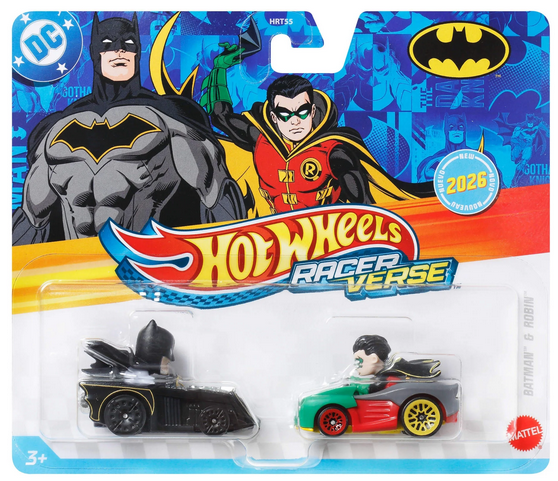 Hot Wheels Batman & Robin RacerVerse Die-Cast Cars, Set of 2 Toy Vehicles