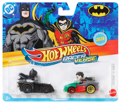 Hot Wheels Batman & Robin RacerVerse Die-Cast Cars, Set of 2 Toy Vehicles