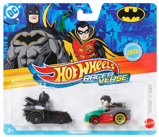 Hot Wheels Batman & Robin RacerVerse Die-Cast Cars, Set of 2 Toy Vehicles