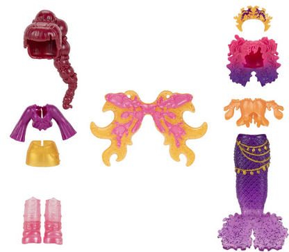 Royale High 3 inch Fire Mermaid Fashion Doll - 1 Figure with 9 Fashion Accessories