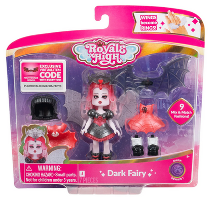 Royale High 3 inch Dark Fairy Fashion Doll - 1 Figure with 9 Fashion Accessories