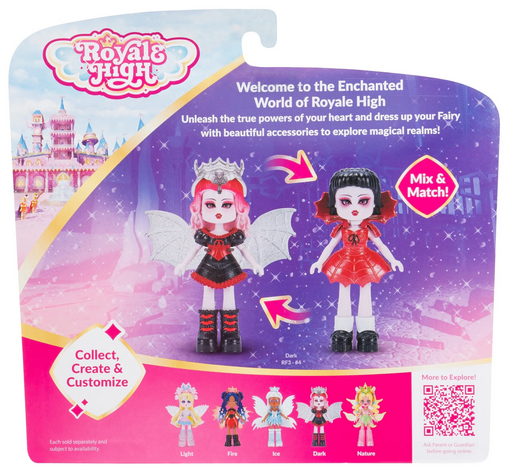 Royale High 3 inch Dark Fairy Fashion Doll - 1 Figure with 9 Fashion Accessories
