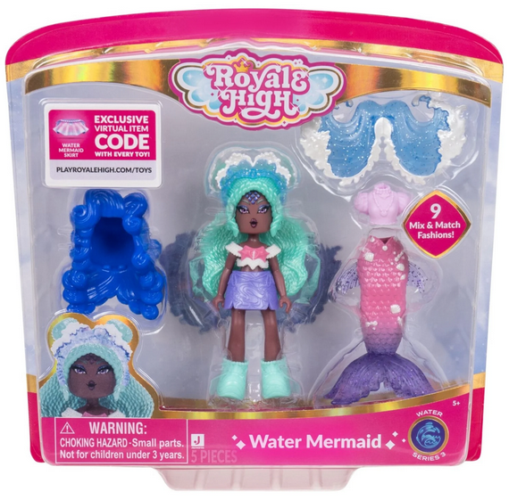 Royale High 3 inch Water Mermaid Fashion Doll - 1 Figure with 9 Fashion Accessories