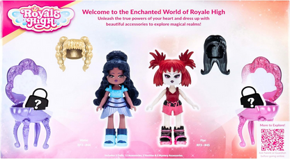 Royale High Surprise Vanity 2-Pack - (2) Series 2 Dolls, (2) Vanities, (2) Additional Wigs, and (2) Mystery Items - Virtual Item Code Included - Ages 5+