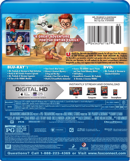 Mr. Peabody & Sherman [Blu-ray] Pre-Owned
