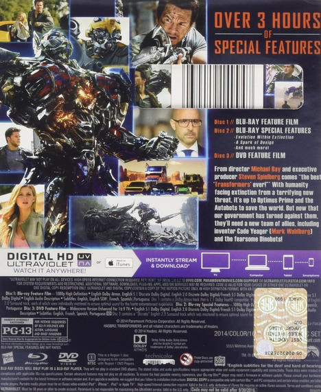 Transformers: Age of Extinction [Blu-ray] Pre-owned Mark Wahlberg (Actor), Jack Reynor (Actor), Michael Bay (Director)