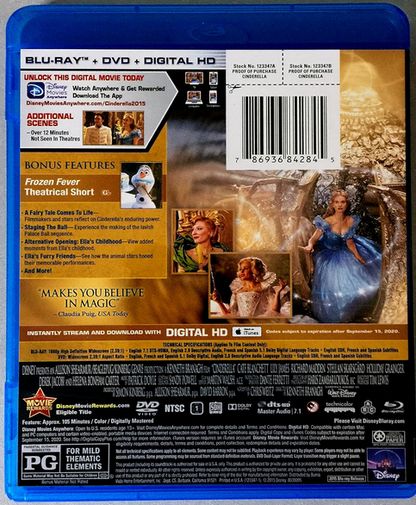 Cinderella (Bluy-ray) Pre-owned Lily James (Actor), Helena Bonham Carter (Actor), Kenneth Branagh (Director)