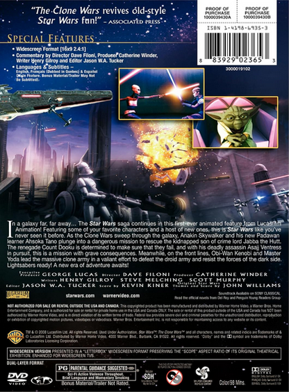 Star Wars: The Clone Wars (Widescreen Edition) DVD Pre-owned  Matt Lanter (Actor), Ashley Eckstein (Actor), Dave Filoni (Director)