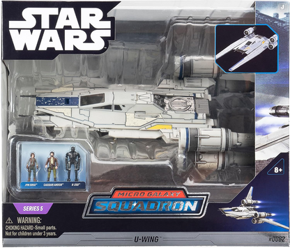 Jazwares Star Wars Micro Galaxy Squadron U-Wing Starfighter - 12-Inch Vehicle with Foldout Wings, Troop Bay, Sniper Gun, and Three 1-Inch Micro Figure Accessories