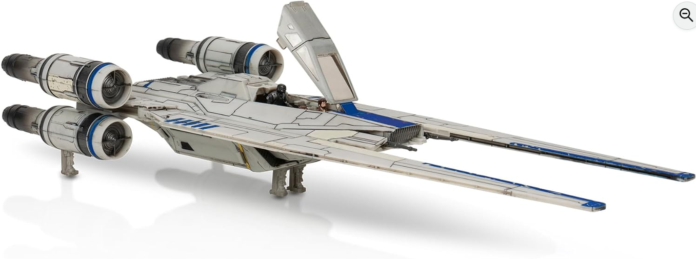 Jazwares Star Wars Micro Galaxy Squadron U-Wing Starfighter - 12-Inch Vehicle with Foldout Wings, Troop Bay, Sniper Gun, and Three 1-Inch Micro Figure Accessories