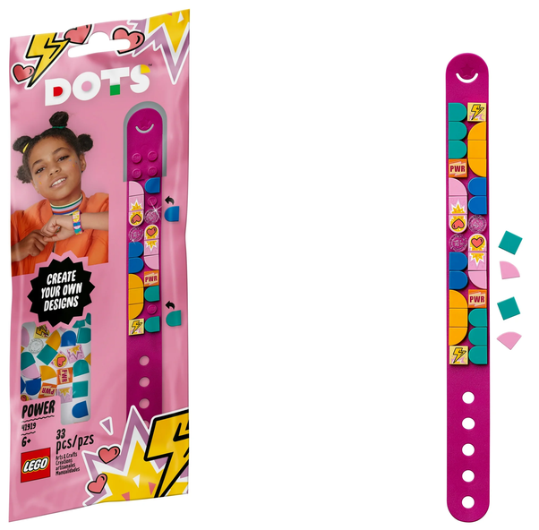 LEGO DOTS Power Bracelet 41919 DIY Craft Bracelet Kit Building Toy for Kids Ages 6+ (33 Pieces)