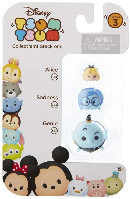 Disney Tsum Tsum Series 3 Alice, Sadness & Genie Minifigure 3-Pack #134, 353 & 327
