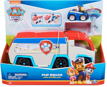 Paw Patrol: Pup Squad Patroller Team Vehicle, Toy Truck with Collectible Chase Toy Car, Kids Toys for Boys & Girls Ages 3+