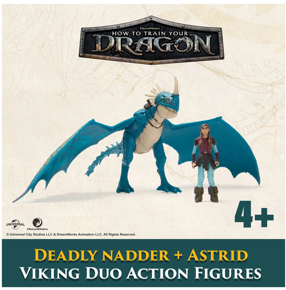 Dreamworks Dragons, How to Train Your Dragon, Deadly Nadder & Astrid, Viking Duo Action Figures, Ages 4+