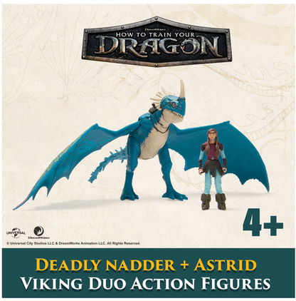 Dreamworks Dragons, How to Train Your Dragon, Deadly Nadder & Astrid, Viking Duo Action Figures, Ages 4+