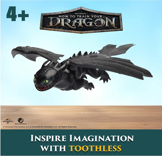 DreamWorks Dragons, How to Train Your Dragon, Toothless 9” Action Figure, Kids Toys for Ages 4 and up