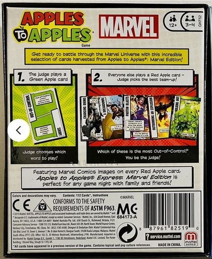 Apples to Apples Express Marvel Comics