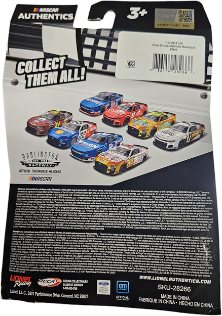 Lionel Racing 2023 NASCAR Authentics Chase Briscoe Throwback Diecast Car, 1:64 Scale. Darlington