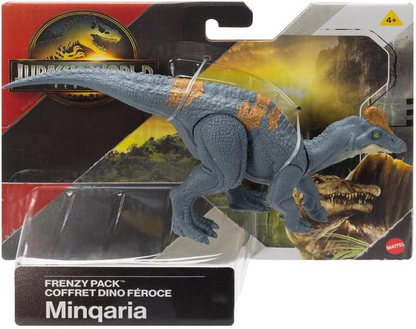 Jurassic World Rebirth Frenzy Pack Minqaria Dinosaur Figure, Authentic Toy, Digital Play