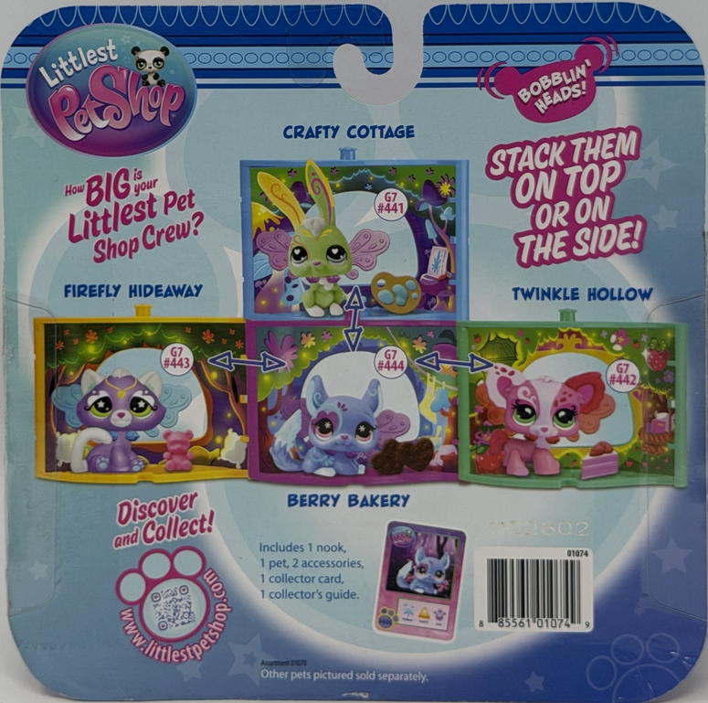 Littlest Pet Shop Pet Nook FAIRY NIGHTS G7 #444 Berry Bakery Chinchilla