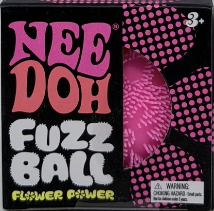 PINK Needoh FUZZ BALL Flower Power Nee Doh Squish Stress Ball NEE-DOH Fuzzball