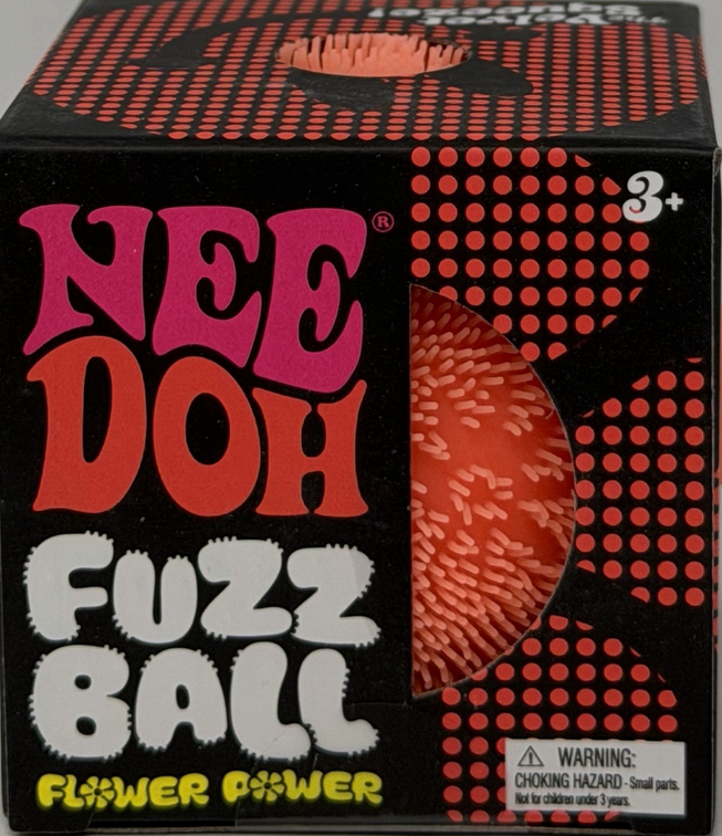 ORANGE Needoh FUZZ BALL Flower Power Nee Doh Squish Stress Ball NEE-DOH Fuzzball