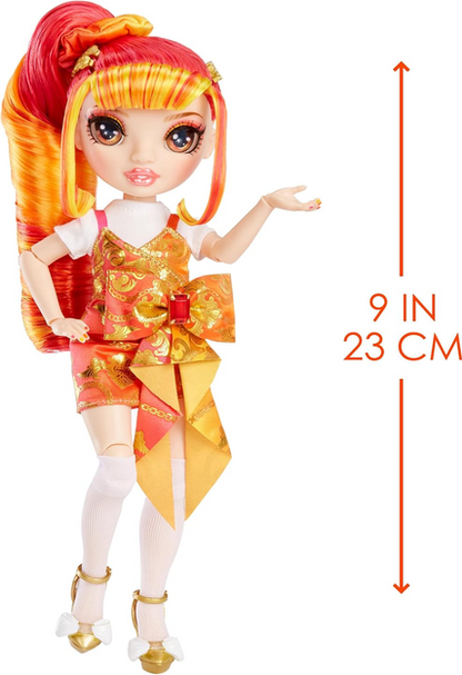 Rainbow High Junior High Special Edition Laurel De’Vious - 9" Red and Orange Posable Fashion Doll with Accessories and Open/Close Soft Backpack. Great Toy Gift for Kids Ages 4-12
