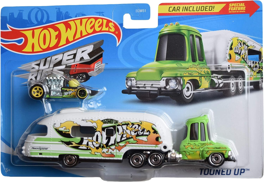 Hot Wheels Super Rigs Tooned Up, [Green/White] Car Included