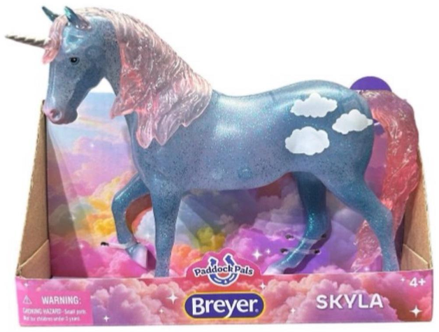 Breyer Paddock Pals Skyla Collectible Unicorn Figure w/ Sticker Sheet