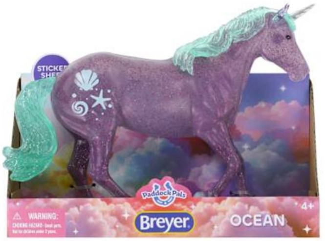 Breyer Paddock Pals Ocean Unicorn w/ Sticker Sheet