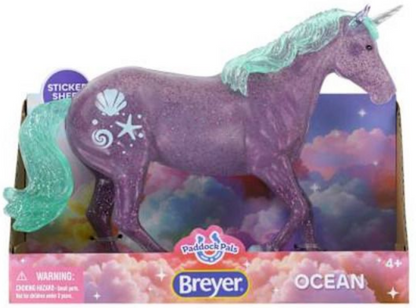 Breyer Paddock Pals Ocean Unicorn w/ Sticker Sheet
