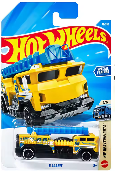 Hot Wheels 5 Alarm Fire Truck Yellow 32/250 HW Heavy Weights 1/5