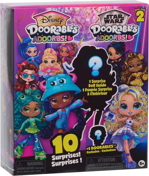 Disney Doorables Adoorbs Dolls Series 2 Collectible 5.5-Inch Dolls | With Accessories, Blind Box Surprise, Rooted Hair, Articulated Fashion Figures, Ages 5 and Up