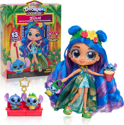 Disney Doorables ADOORBS Deluxe Stitch Superfan Doll, 2 Exclusive Figures | Movie Premiere, Unbox 10 Mini Accessories, Toy Gift For Collectors, Fans, Tweens, Girls & Kids 5 and Up