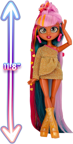 VIP Girls Hair Makeover Quinn Fashion Doll with 11" Colorful Long Styling Hair and 5 Accessories Fashion Toy, Girls and Boys Ages 5 and Up, 10 Inch Doll