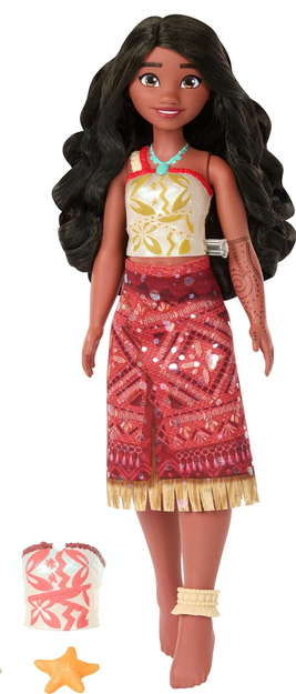 Disney Moana 2 Toys, Swimming Tautai Moana Fashion Doll with 2 Accessories, Color-Change Bodice & Kicking Legs